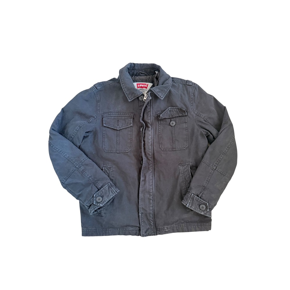 Levi's Men's M Black Faded Cotton Quilted Military Field Utility Jacket